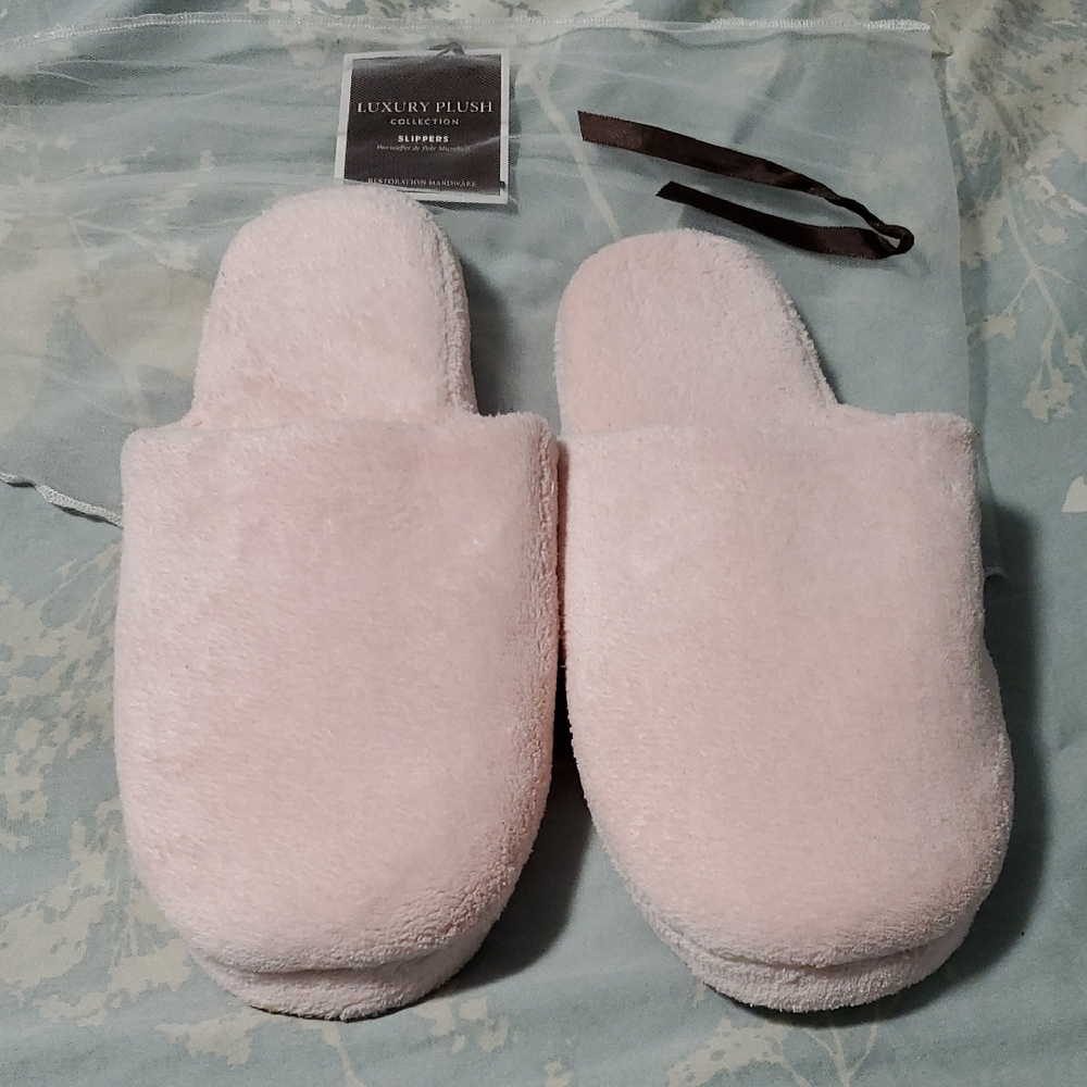 Restoration Hardware Soft Pink Plush Fabric